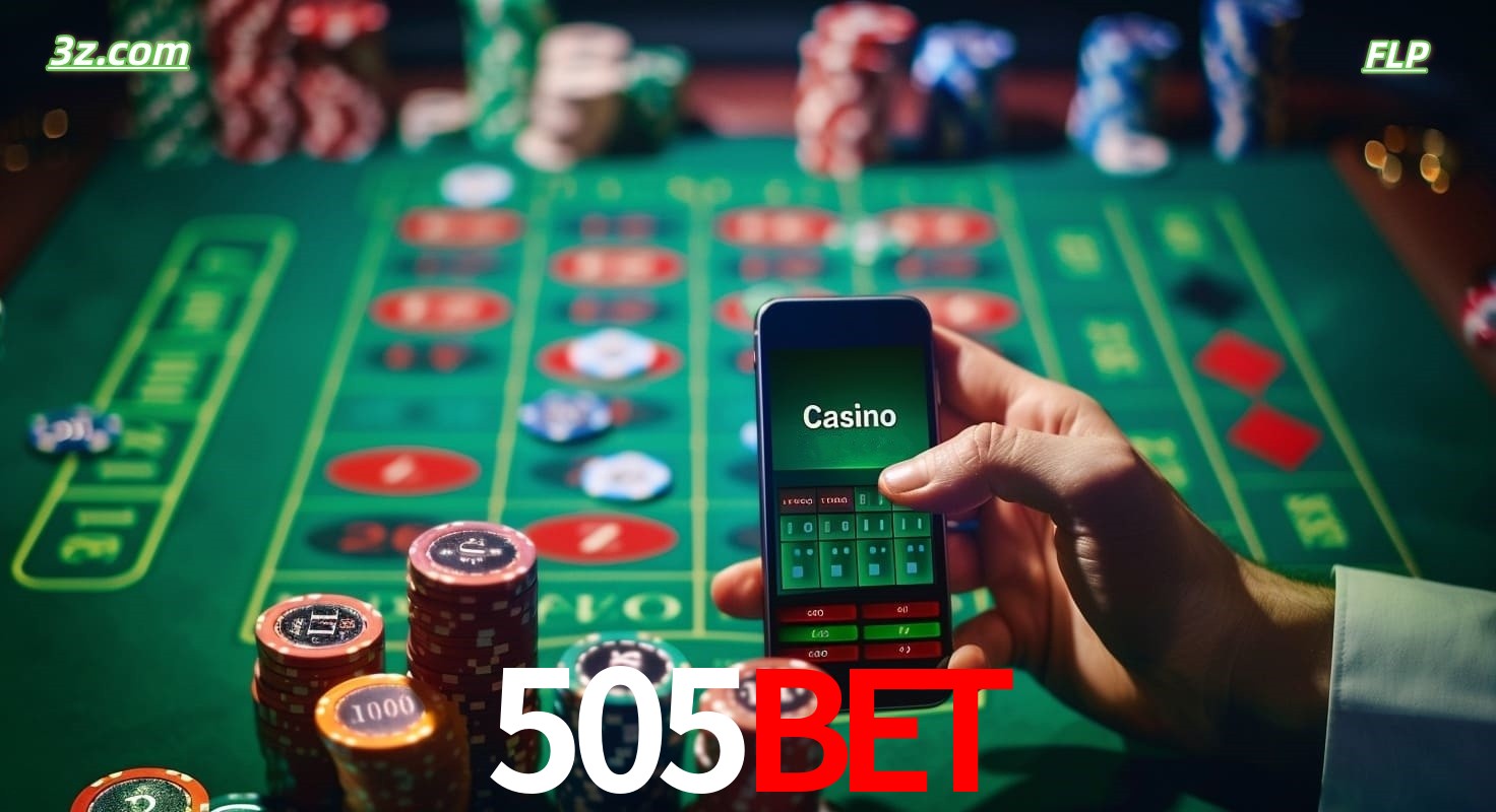 Cassino online móvel 505bet com apostas em roleta e fichas de pôquer